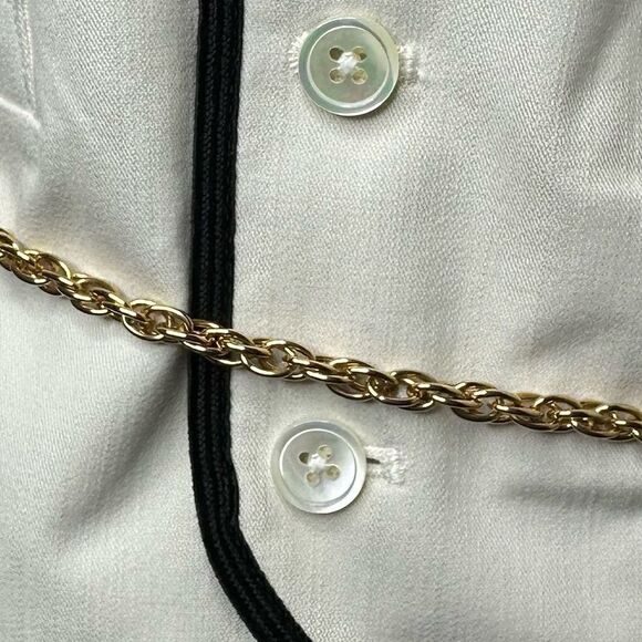 Ralph Lauren Cream with Black Trim Brushed Moleskin Cotton Waist Coat Gilet Vest - Picture 10 of 16